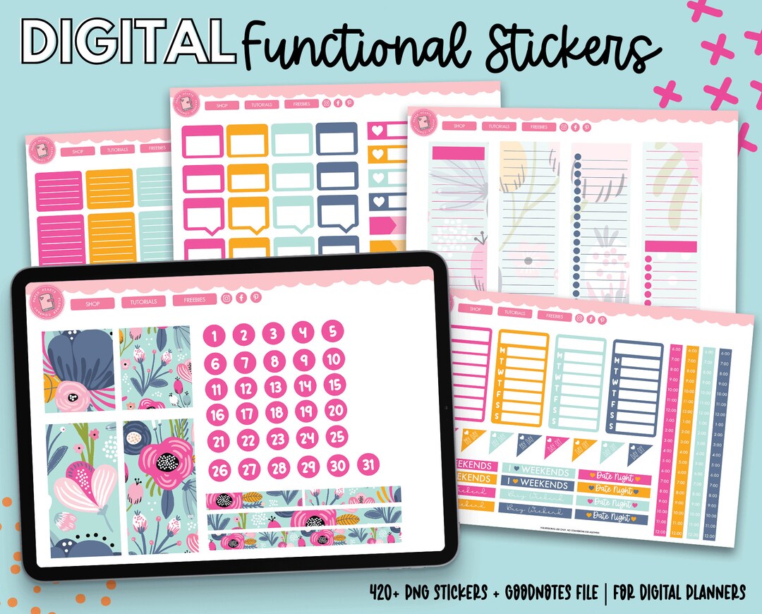 Functional Digital Planner Stickers | Goodnotes Stickers | Planner ...