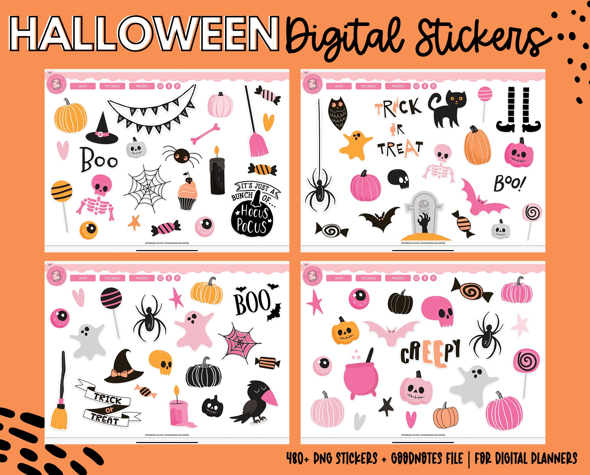 Halloween Digital Planner Stickers | Goodnotes Stickers | Digital ...