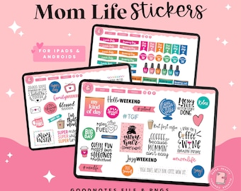 Mom Life Digital Stickers | Cleaning Stickers | Functional Stickers | Household Stickers | Goodnotes Stickers
