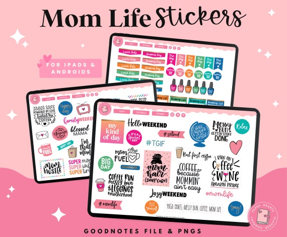 Mom Life Digital Stickers | Cleaning Stickers | Functional Stickers | Household Stickers | Goodnotes Stickers