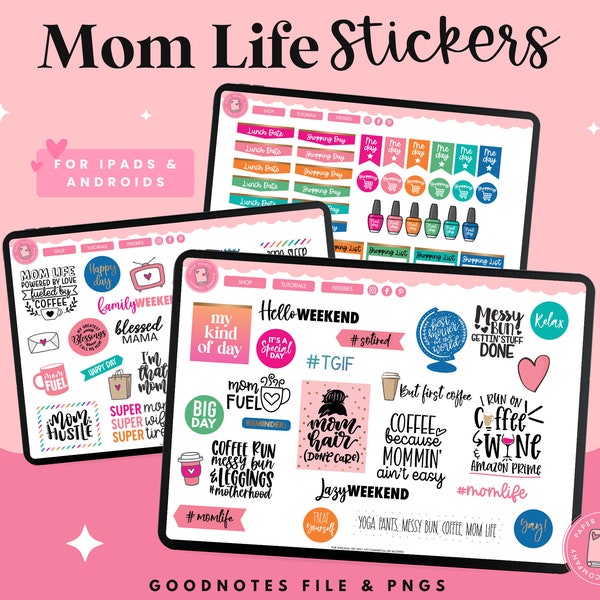 Mom Life Digital Stickers | Cleaning Stickers | Functional Stickers | Household Stickers | Goodnotes Stickers