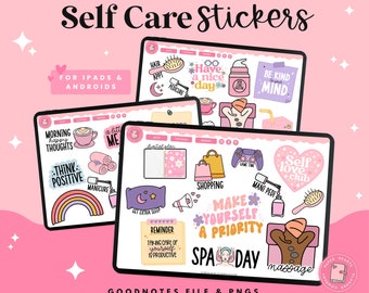 Self Care Stickers | Self Love Stickers | Digital Stickers | Goodnotes Stickers | PNG Stickers