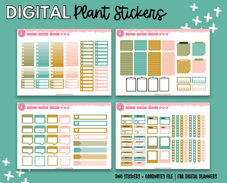 Plants Digital Stickers | Succulent Stickers | Goodnotes Stickers | PNG ...