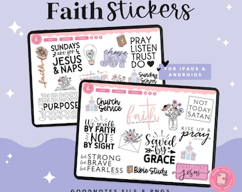 Faith Stickers | Faith Digital Stickers | Goodnotes Stickers | PNG Stickers