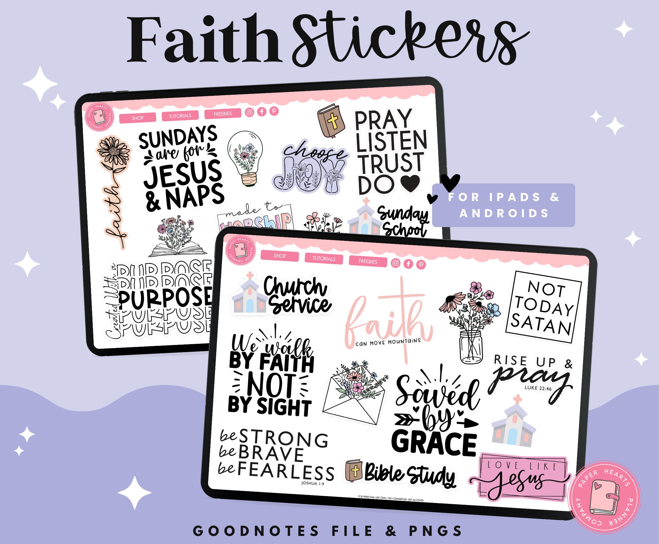 Faith Stickers | Faith Digital Stickers | Goodnotes Stickers | PNG ...