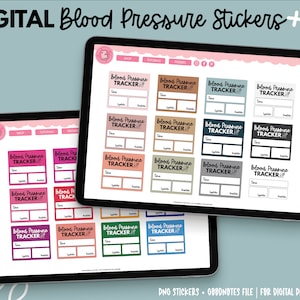 Blood Pressure Tracker Sticker | Digital Stickers | Goodnotes Stickers | PNG Stickers