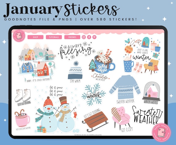 Cozy Winter PRINTABLE Stickers for Journaling & Planner Decoration