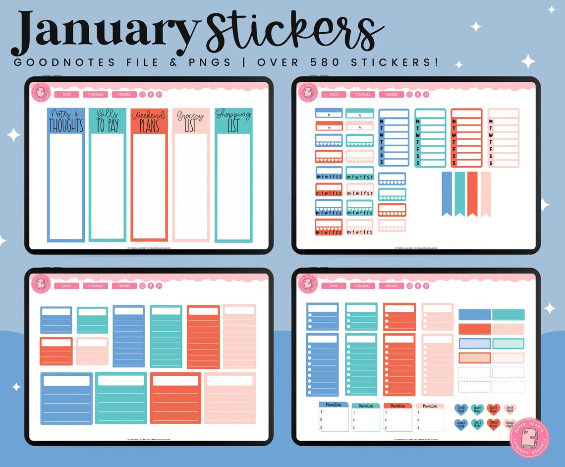 January 2023 Digital Planner Stickers | Digital Stickers | Goodnotes ...