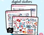 Patriotic Digital Stickers | Goodnotes Stickers | PNG Files | iPad Stickers | 4th of July Stickers