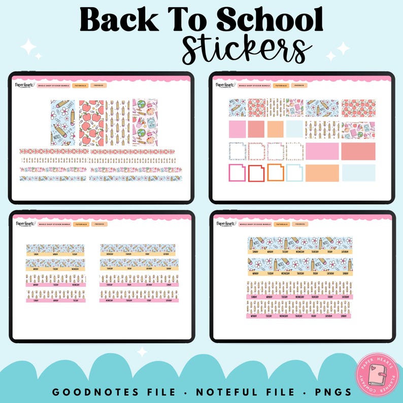 School Stickers | Digital Stickers | Goodnotes Stickers | PNG Stickers ...
