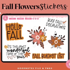 Herbst Blumen Aufkleber | Goodnotes-Aufkleber | Digitale Aufkleber | Aufkleber Herbst