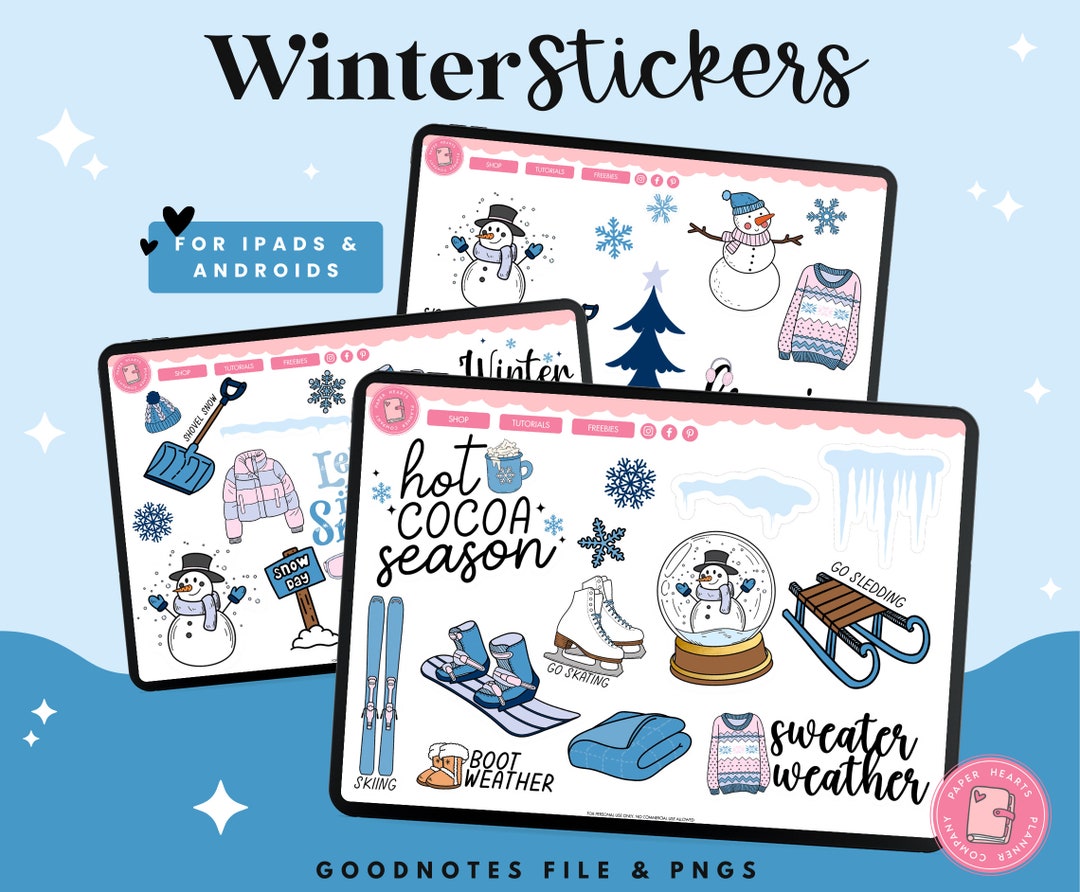 Winter Stickers | Winter Digital Stickers | Goodnotes Stickers | PNG ...