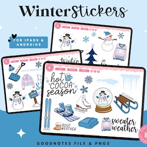 Winter Stickers | Winter Digital Stickers | Goodnotes Stickers | PNG Stickers | Digital Planner Stickers