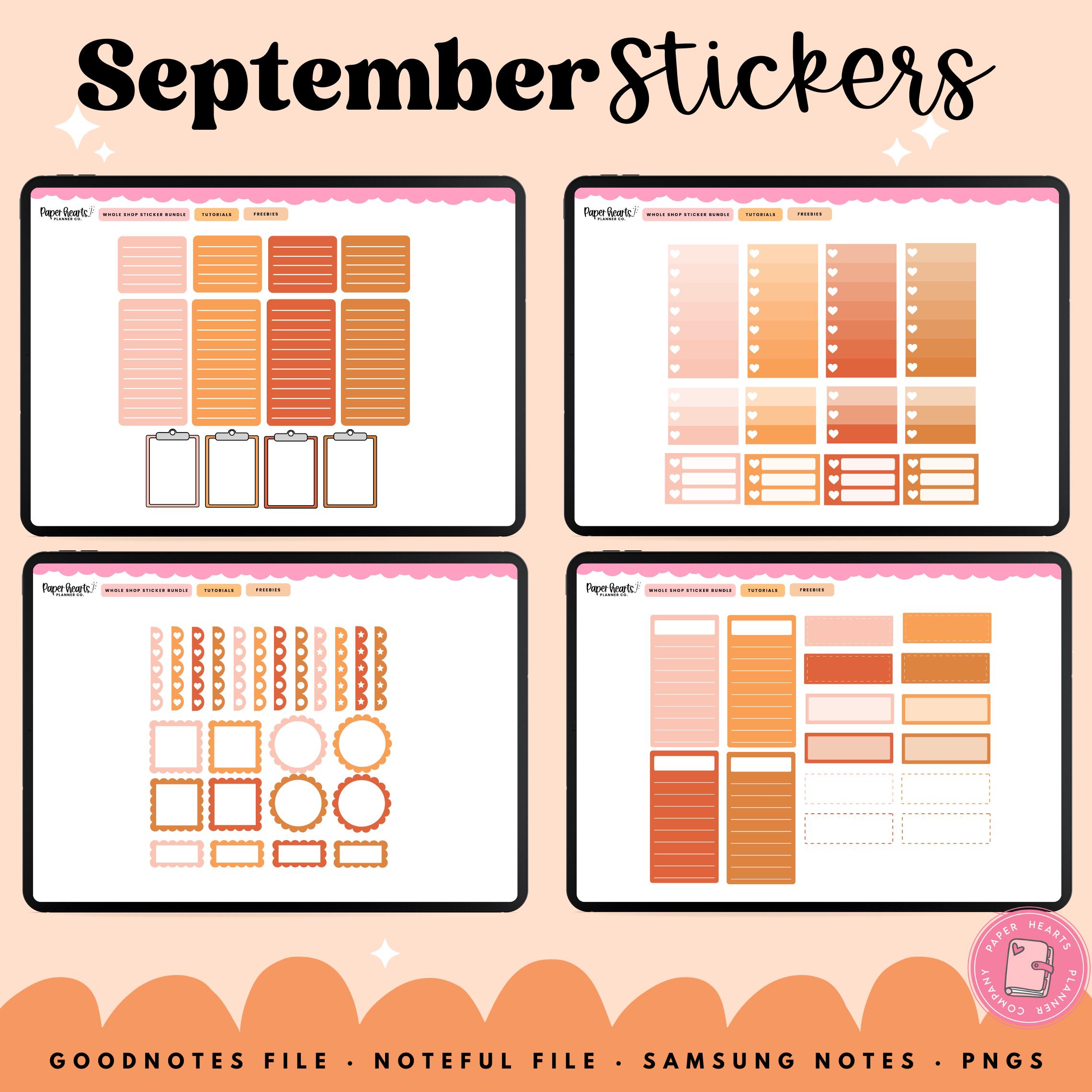 Fall Stickers, September Stickers, Fall Planner Stickers, Digital ...