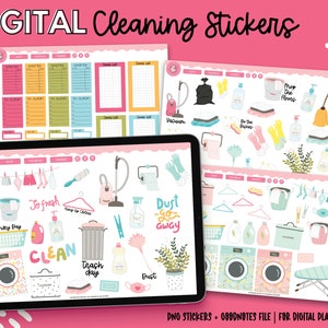 Cleaning Digital Stickers | Household Digital Stickers | Home Digital Stickers | Goodnotes Stickers