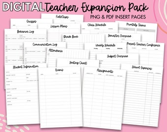 Teacher Planning Pages Digital Inserts for Digital Planners