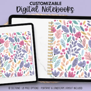 Purple Digital Notebook | Digital Notebook | Digital Journal | Goodnotes Notebook | Noteshelf Notebook | Portrait Notebook | Landscape File