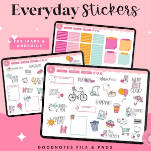 Digital Everyday Planner Stickers | Goodnotes Stickers | Ipad Planner Stickers | Daily Planning Stickers | Digital Planning Stickers