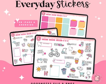 Digital Everyday Planner Stickers | Goodnotes Stickers | Ipad Planner Stickers | Daily Planning Stickers | Digital Planning Stickers