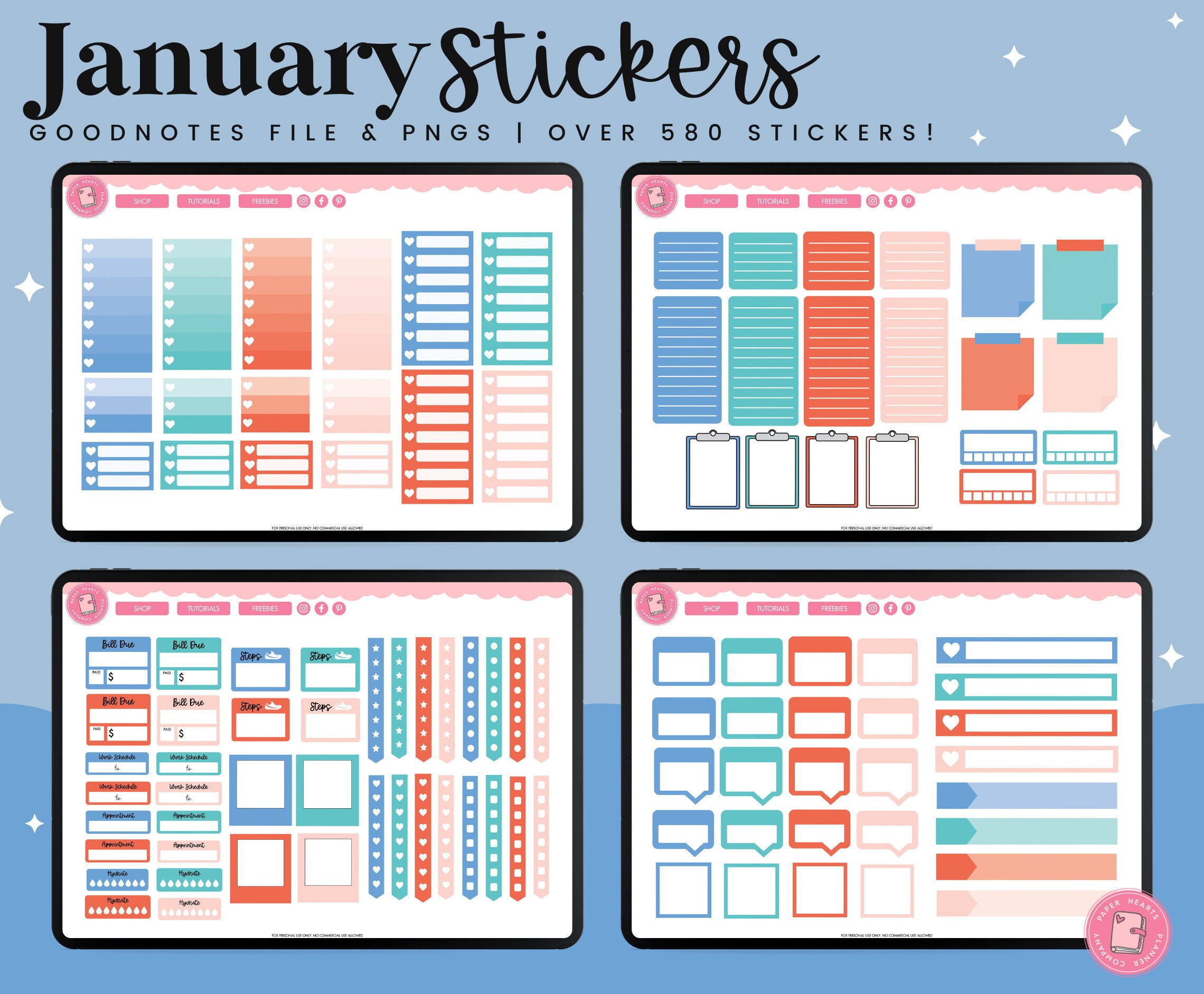 January 2023 Digital Planner Stickers | Digital Stickers | Goodnotes ...