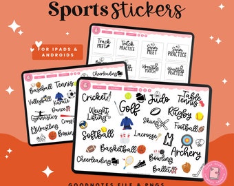 Sports Stickers | Digital Stickers | Goodnotes Stickers | PNG Stickers
