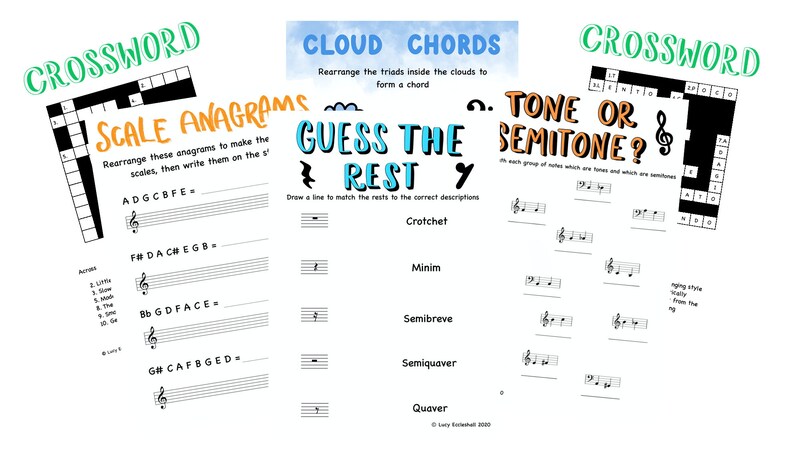 grade 1 music theory worksheets etsy