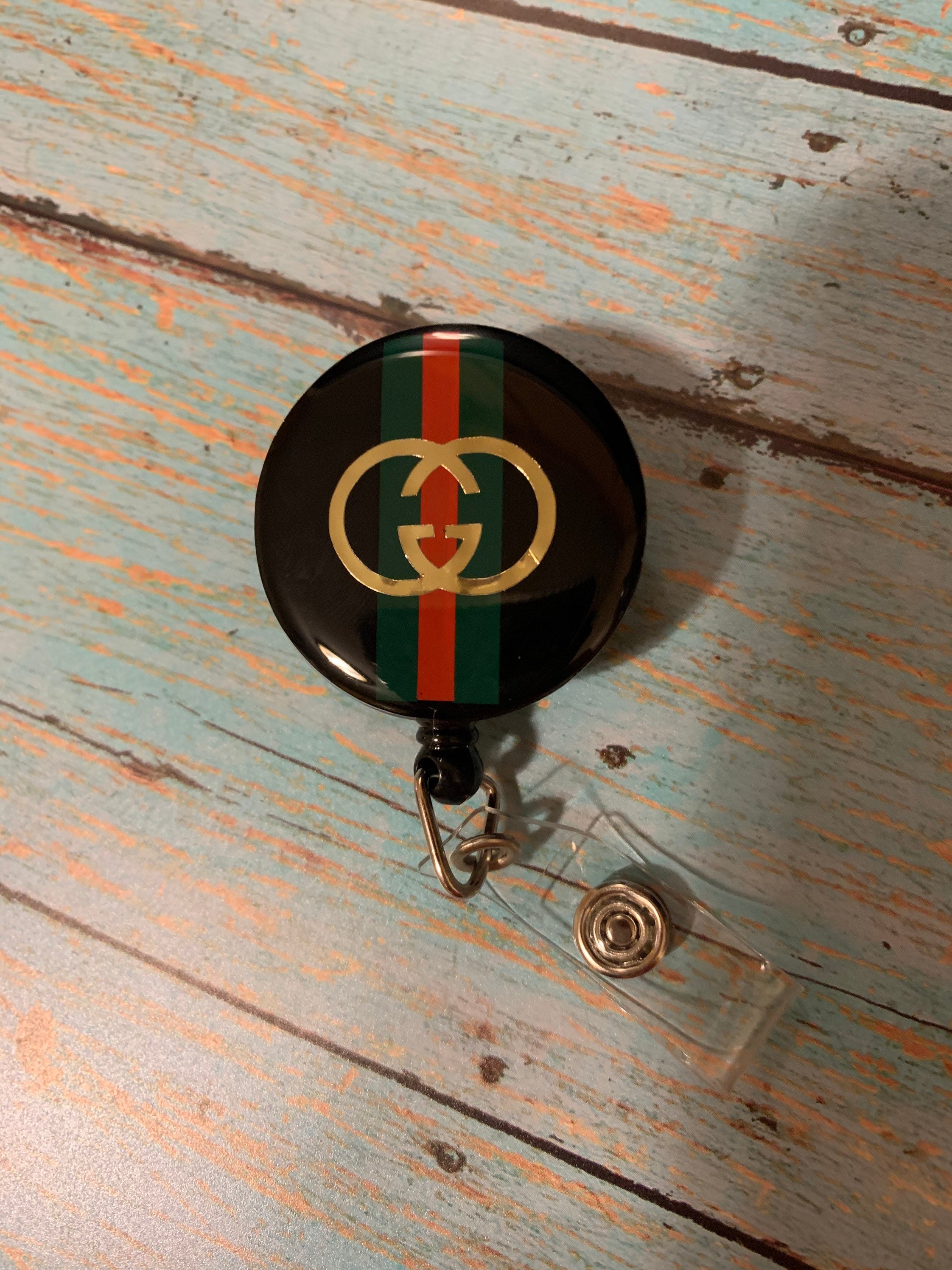 Gucci badge reel inspired Gucci badge reel Etsy