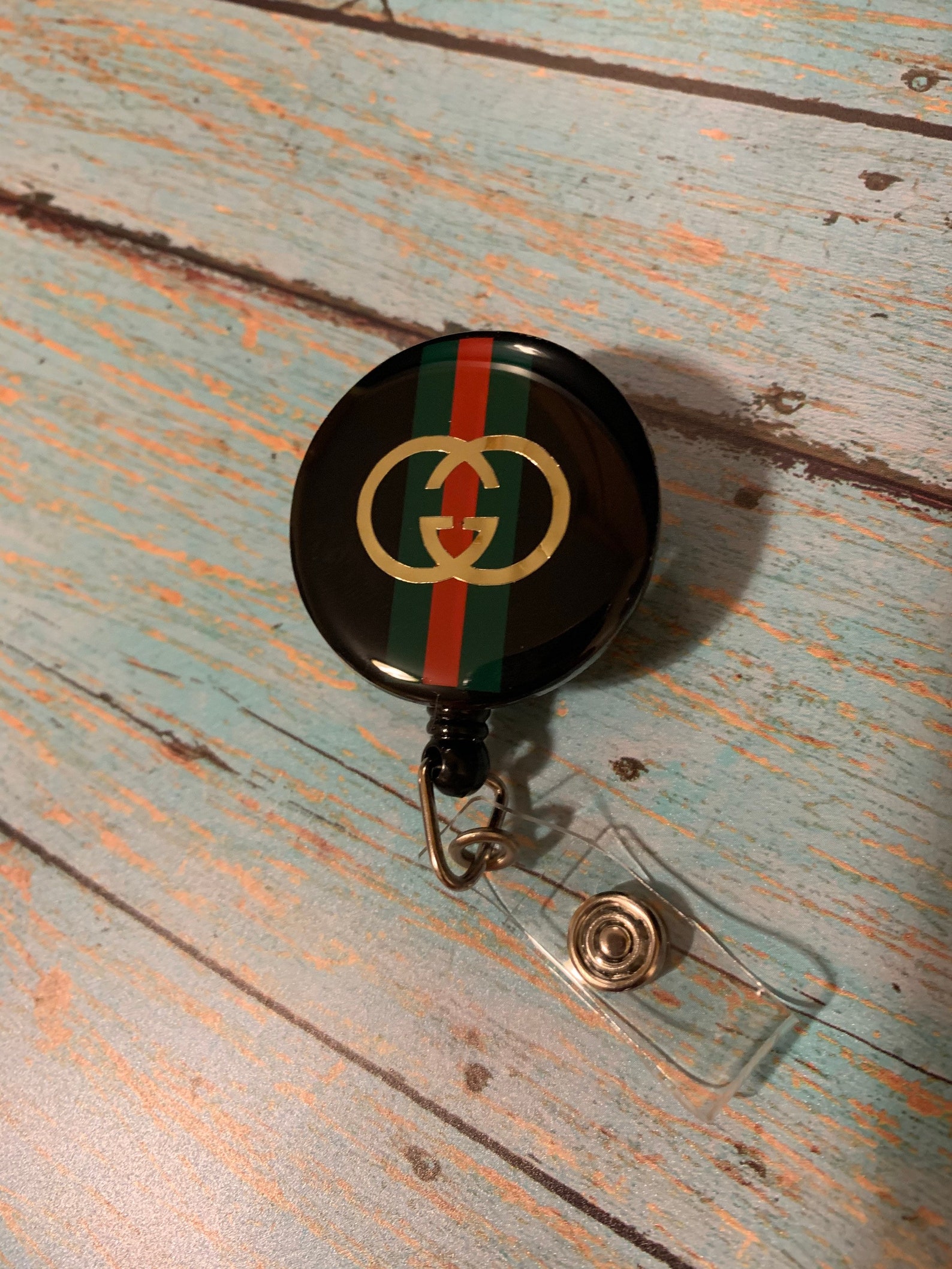 Gucci badge reel inspired Gucci badge reel Etsy