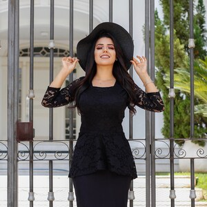 Black peplum dress uk hot sale