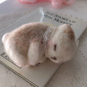 Needle Felted Sleeping Bunny