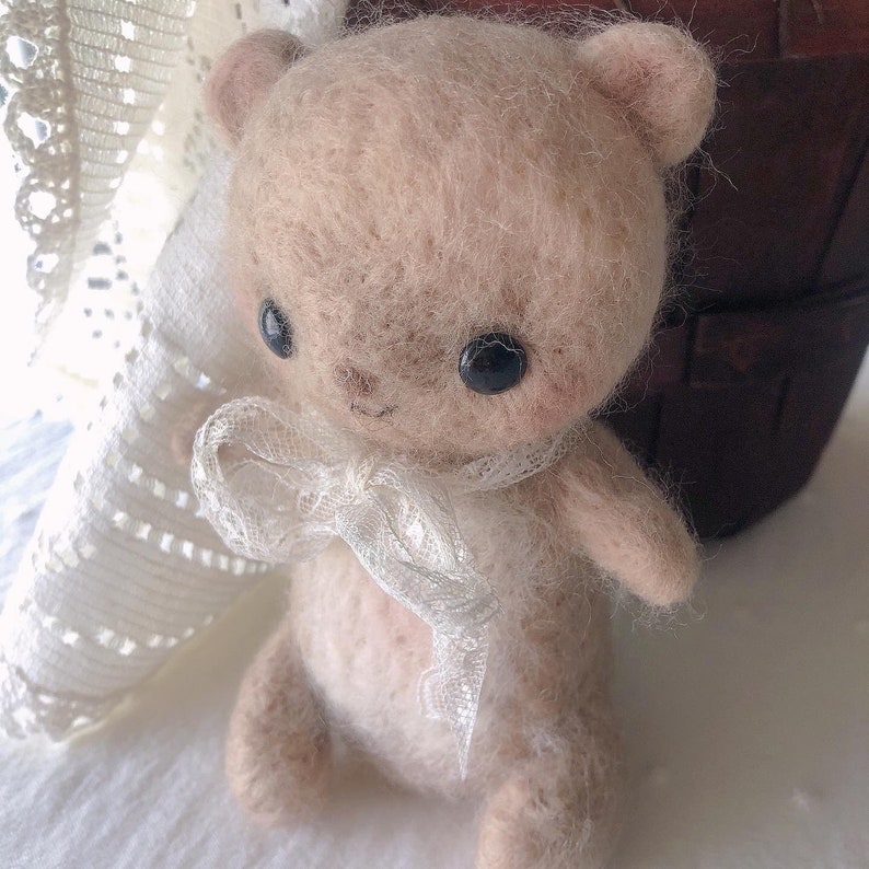 MADE TO ORDER Handmade Teddy Bear Needle Felted Bear image 3