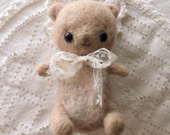 MADE TO ORDER Handgemachte Teddybär • Nadel gefilzter Bär