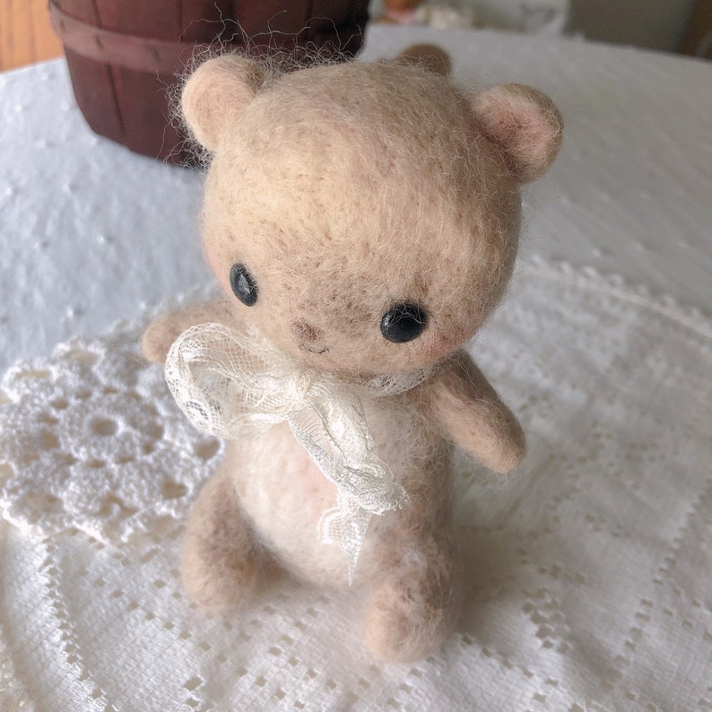 MADE TO ORDER Handmade Teddy Bear Needle Felted Bear image 5