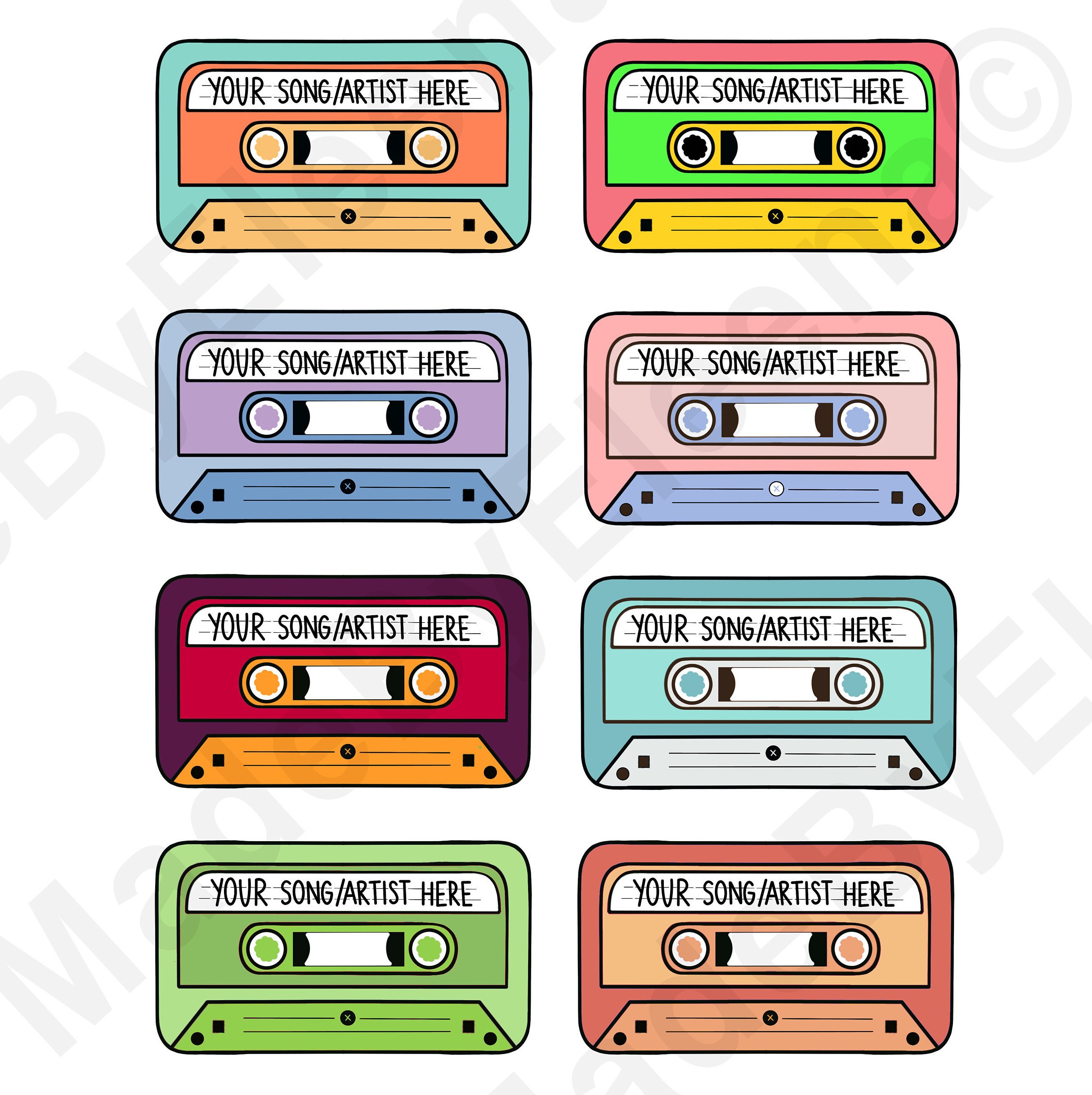 CUSTOM CASSETTE TAPE Digital Print Personalizable Música | Etsy