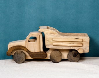 Wooden Dump Truck Toy, Personalized Toy Truck 2nd Birthday Gift for Boys, Farmhouse Decor, Wooden Toys Car, Wood Toy for Kids