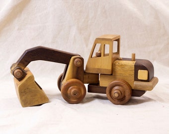 Graafmachine houten puzzelspeelgoed | Zelf bouwen en spelen: bouwboerderijtruck | STEM-speelgoed voor jongens | Educatief cadeau voor kinderen | Houten voertuigkits