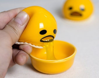 Gudetama Stress Relief Squeeze Toy – Puking Liquid Fidget Egg