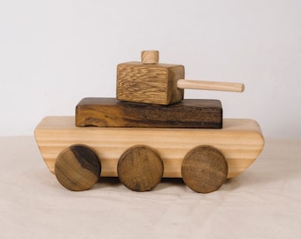 Personalized Wooden Tank Toy: Military Vehicle, Kids Room Decor
