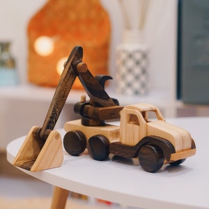 Wooden Excavator, Digger Educational Toys for Kids 3-6 Years Old | Montessori Baby Toys | Nursery Decor Gift for Toddlers