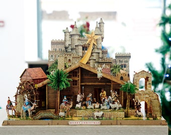 Nativity Scene Puzzle Set of 79 Pieces | DIY Nativity Puzzle | Nativity Ornament Adult Religious Gift | Christmas Village Simulation Decor