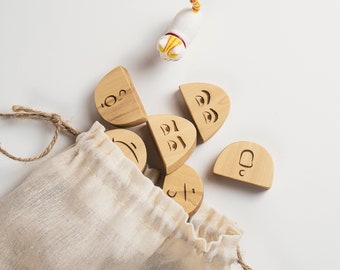 Holzpuzzle Emotion Gesichter: Montessori Lernspielzeug für Kleinkinder