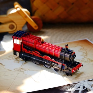 Expresso de Hogwarts: Cartão comemorativo pop-up de trem a vapor | Cartão pop-up surpresa, presente de despedida, aniversário, cartão postal de agradecimento, trem locomotivo