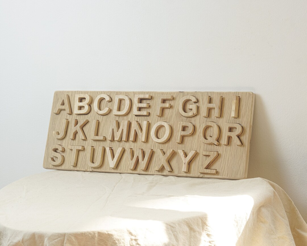 Wudly Wooden Alphabet Number & Shape Puzzle Board