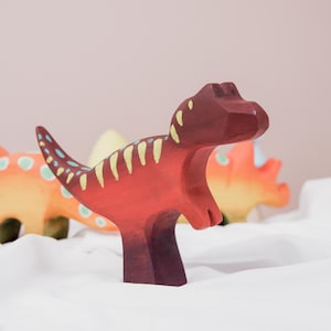 Tyrannosaurus Dinosaur Figure Toy, Wooden T-rex Figurine, Prehistoric Animals Model, Perfect Gift for Children Nursery Room Jurassic Decor