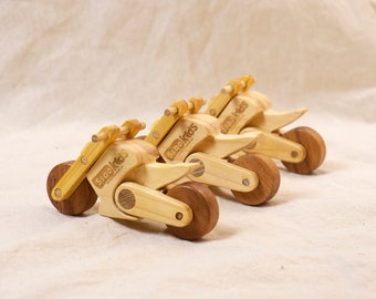 Mini Wooden Sportbike Toy: Toddler Boy Gift, Kid's Room Decor & Racing Toy