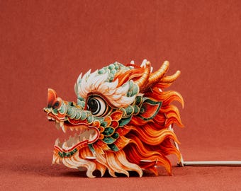 Handheld Lantern Dragon Lampshade Children Toy Festival Decor Hanging Led Lamp Shade
