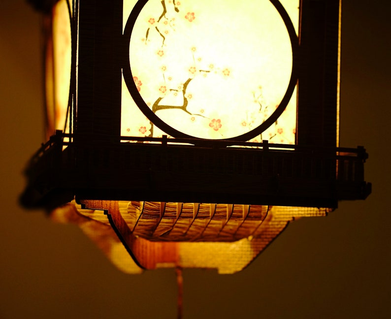 Tangled Wood Hanging Lantern Palace Lantern Kit Chinese Etsy