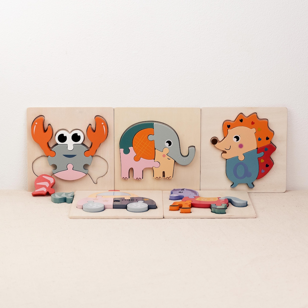 Wooden Puzzle Toy Montessori Gift | Baby Wooden Toy | Cute Crab ...
