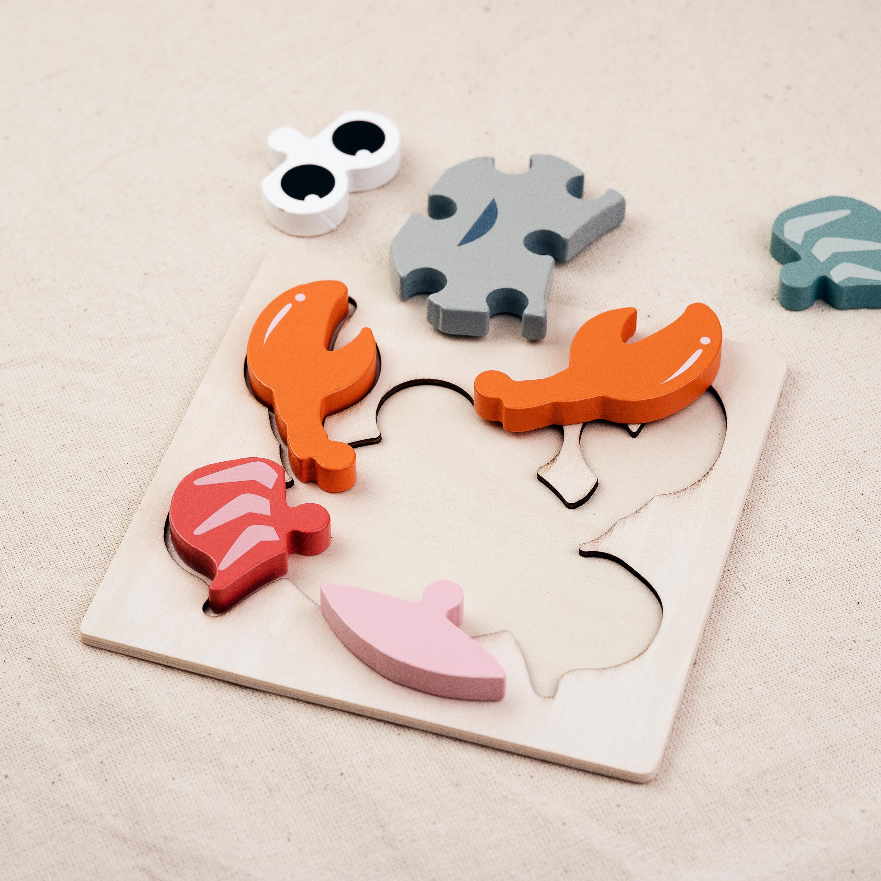 Wooden Puzzle Toy Montessori Gift | Baby Wooden Toy | Cute Crab ...