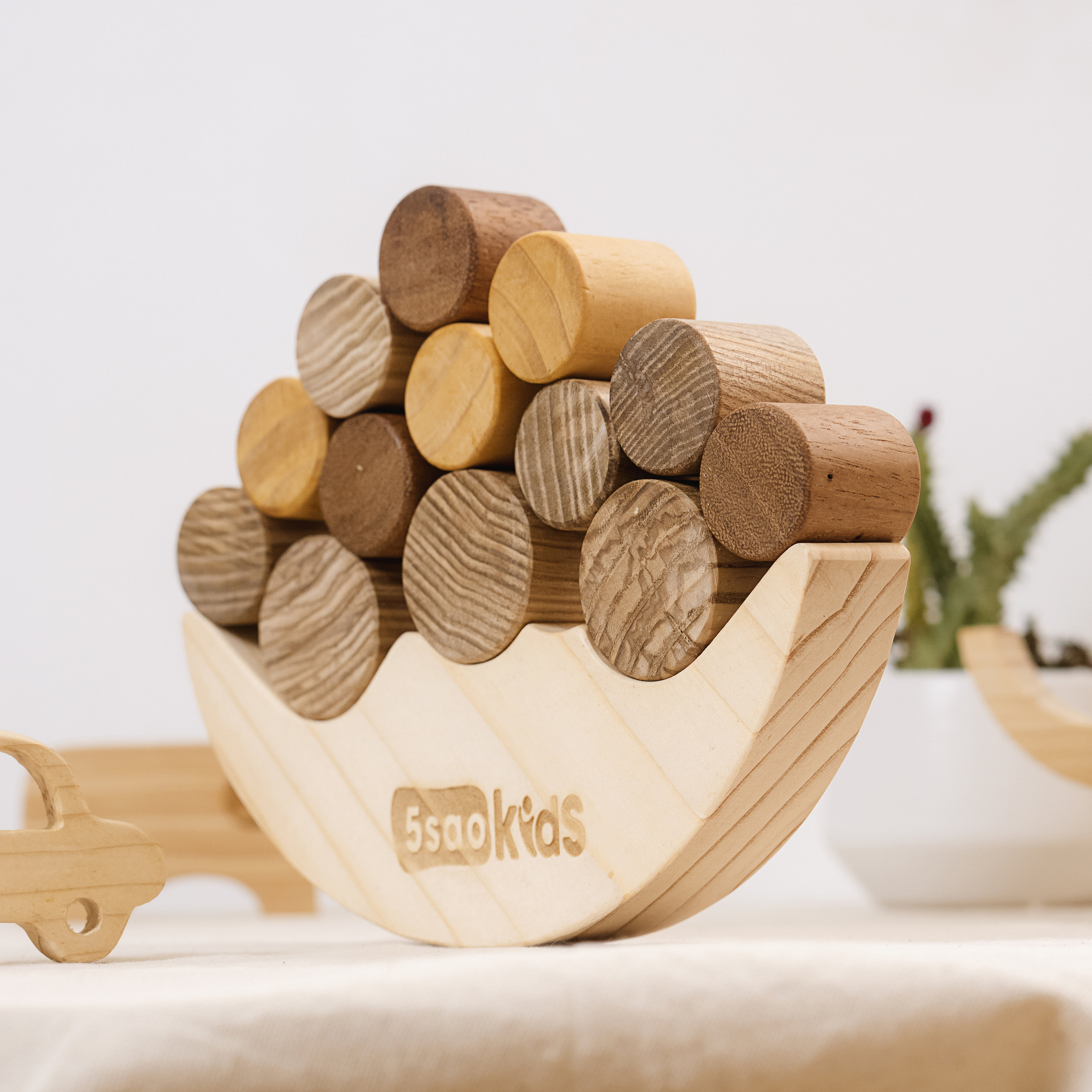 Amazon.com: mushie Wooden Balance Blocks | 24 pcs Stacking  Montessori Kids• Wooden
Balancing Blocks 12 Months-EUC main image 2